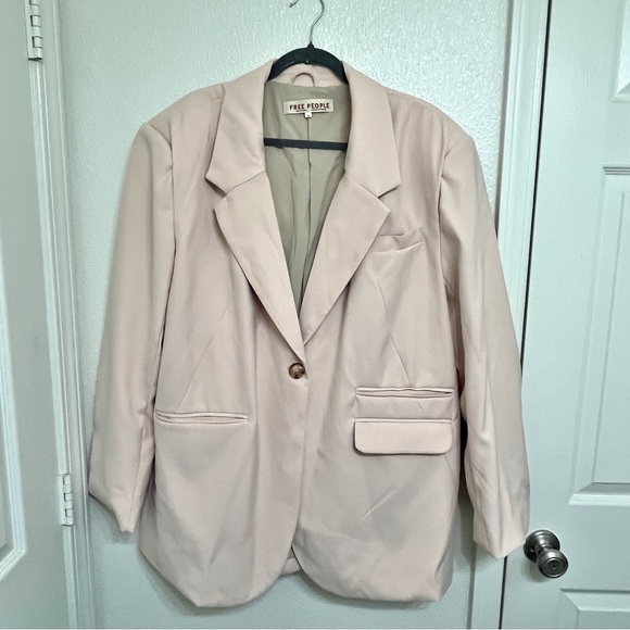 Free People Paper Cut Blazer Brazilian Sand Size XL - Picture 6 of 10